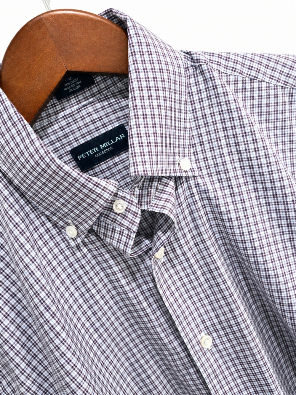 Peter Millar Collection Shirt Mens Small Check Plaid Button Down Cotton